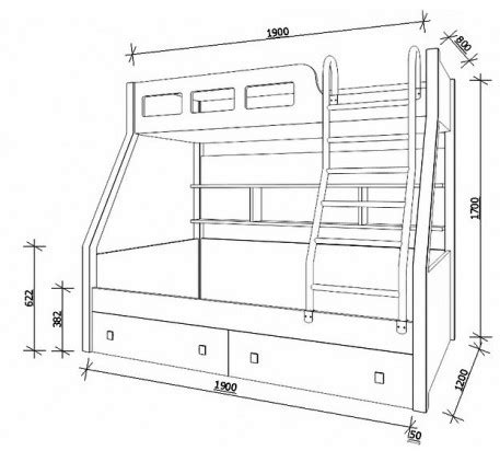 Двухъярусная металлическая кровать с лестницей Рио, места для сна ...