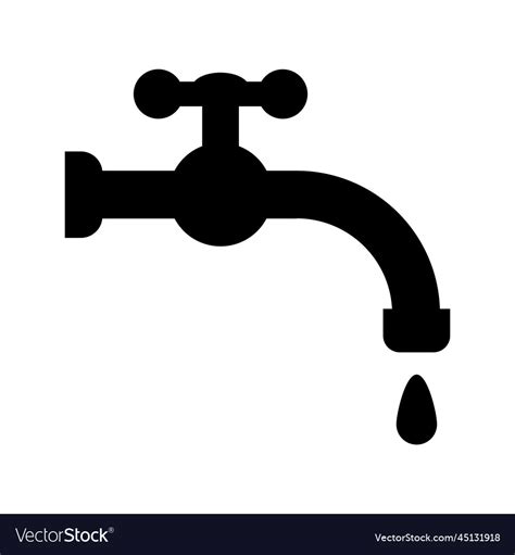 Water Faucet Icon On White Royalty Free Vector Image