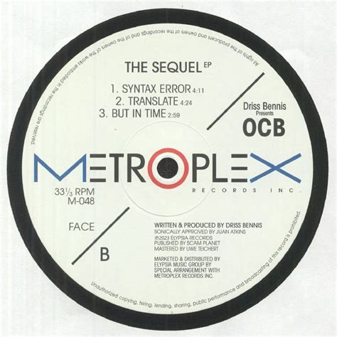 Ocb The Sequel Ep Vinyl At Juno Records