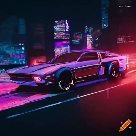 Cars From 2077 In A Cyberpunk City