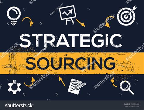 Creative Strategic Sourcing Banner Word Icon Stock Vector Royalty Free