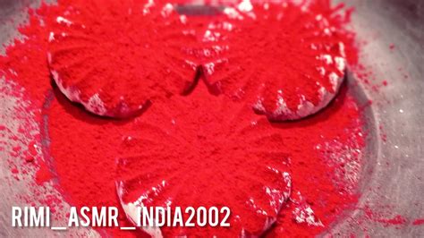 Homemade Gym Chalk Cover With Red Holi Powder Asmr Powdery Texture