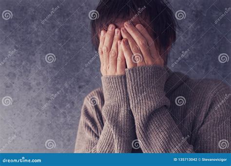 Crying Man With Face In Hands Stock Photo Image Of Crying Solitude