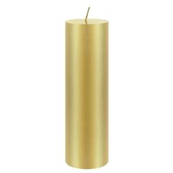 Mega Candles X Unscented Round Pillar Candle Gold