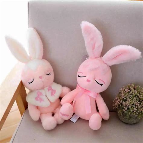 Soft Moon Light Rabbit Stuffed Animals Plush Long Ear Bunny Sleeping