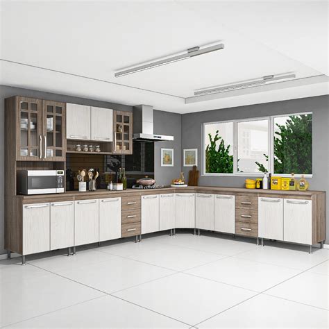 COZINHA COMPLETA D INCANTO PARIS MODULADA 7 PEÇAS 600 CM 16 PORTAS 6