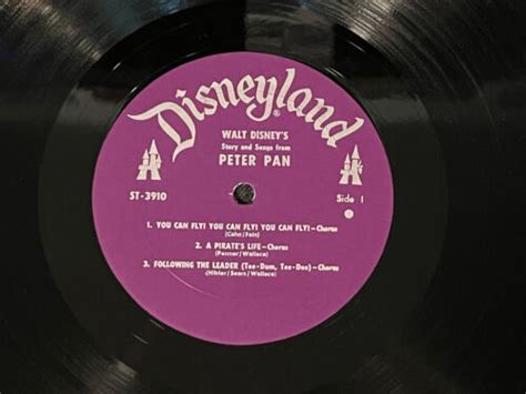 Walt Disney Peter Pan Vinyl Record Lp Storybook Disneyland