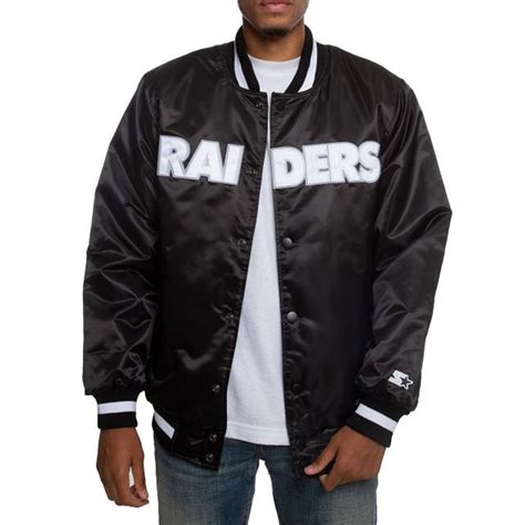 Starter Satin Full Snap Oakland Raiders Jacket - Jackets Masters