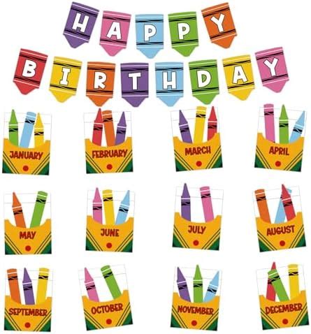 Amazon Happy Birthday Bulletin Board Decorations Set Colorful