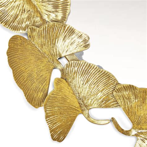 Gold Gingko Leaf Wall Mirror