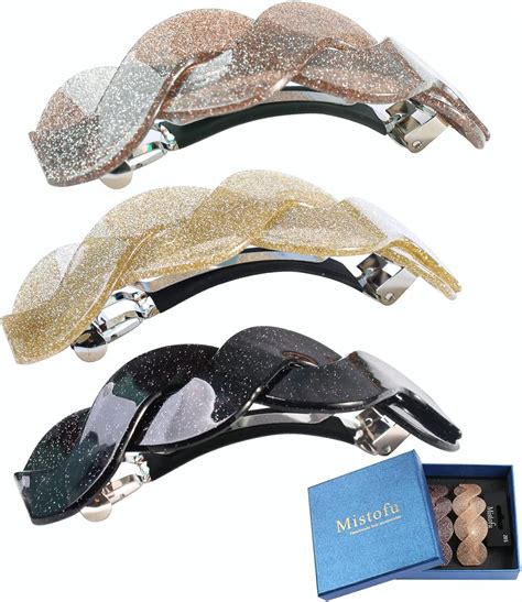 Mistofu 3 Pieces Hair Barrettes Large Barrettes For Women Hair Clips