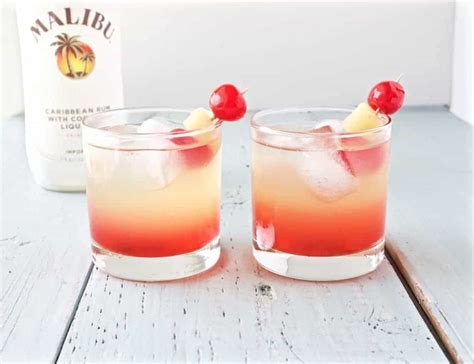 Malibu Sunset Cocktail Mixed Drink Recipe Homemade Food Junkie