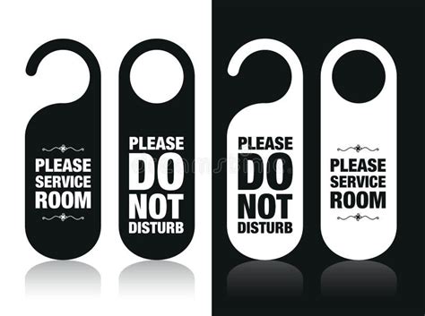 Do Not Disturb Signs Of Hotel Room Door Hangers Stock Vector