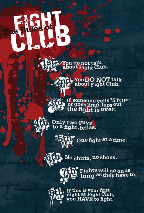 The Rules of Fight Club | Fight club rules, Fight club, Fight