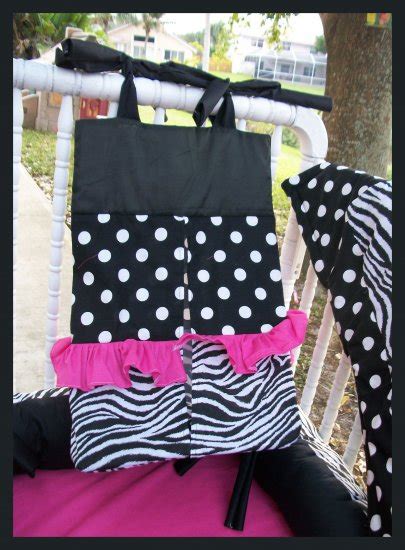 HOT PINK BLACK ZEBRA POLKA DOTS Crib Bedding Set