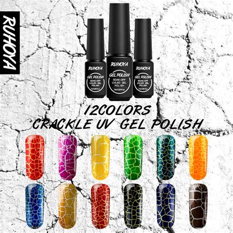 Ruhoya Crackling esmalte de uñas de Gel uv profesional precioso patrón