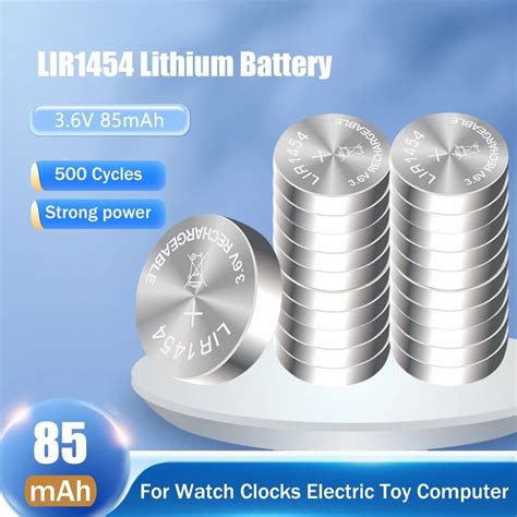 LIR1454 LIR 1454 3 6V 85mAh Lithium Rechargeable Battery For Remote