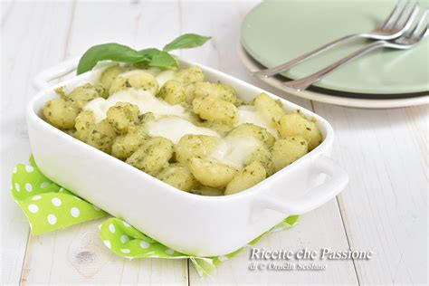 Gnocchi Al Forno Con Pesto E Mozzarella Ricette Che Passione Di