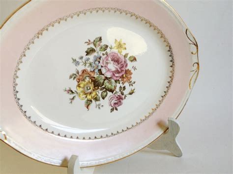 Arcadia Pink Floral Platter Homer Laughlin Eggshell Georgian China