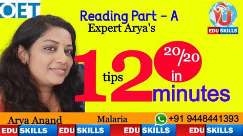 Edu Skills OET Reading Part A Strategies Tips By Arya Anand