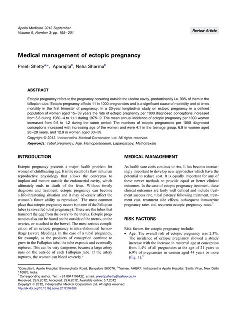 Medical Management Of Ectopic Pregnancy PDF