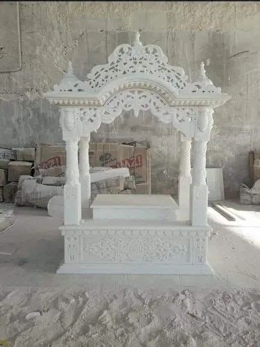 Carved White Indoor Marble Temple For Home Size At Rs In