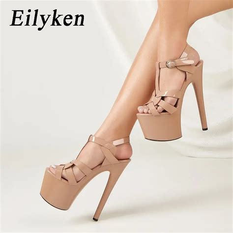 Eilyken Fashion Nightclub High Heels Narrow Band Women Sandals Peep Toe