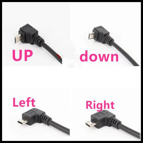 Up And Down 90 Degree Angled Micro Usb 20 Male To Female Extension Cable 03m 30cm Full Pin