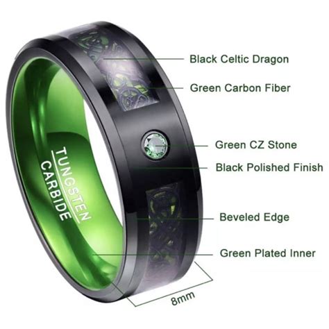 Jual Cincin Pria Tungsten Cardbide Original Gren Caltic Dragon Cibic