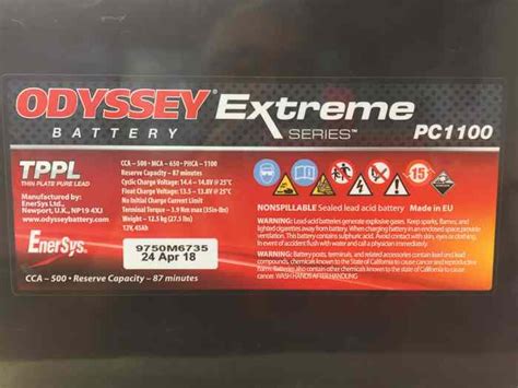 Batterie Odyssée Extrême Pc 1100 Pièces Et Voitures De Course à