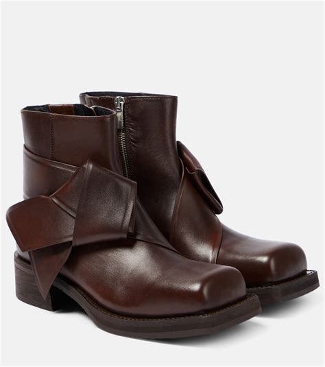 Musubi Leather Ankle Boots In Brown Acne Studios Mytheresa