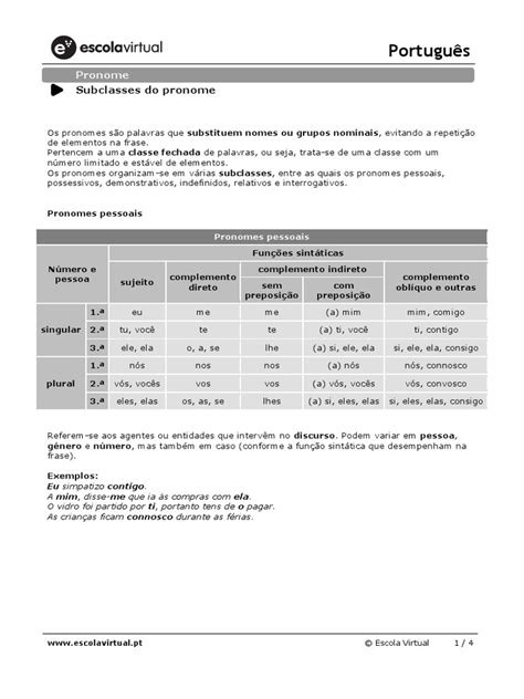 Pronome Obliquio - Classe Pronomes.pdf | Pronome | Número Gramatical