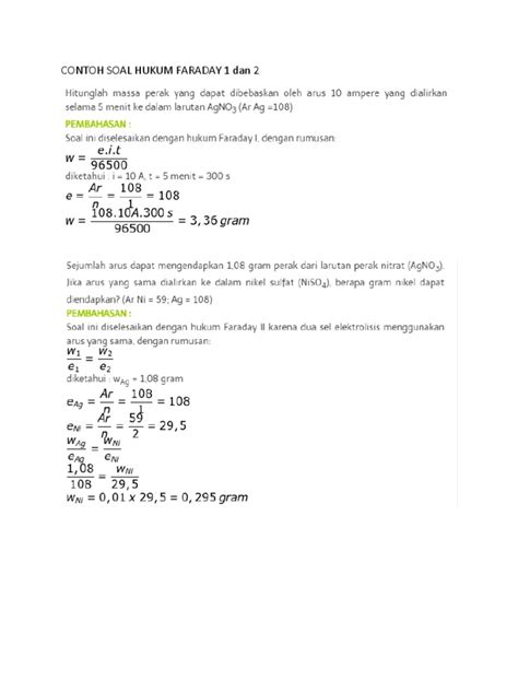 Contoh Soal Hukum Faraday 1 Dan 2 Pdf