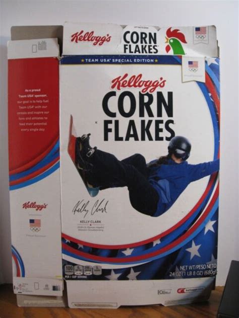 Kelloggs Corn Flakes W Olympic Kelly Clark Cereal Box 2018 EBay