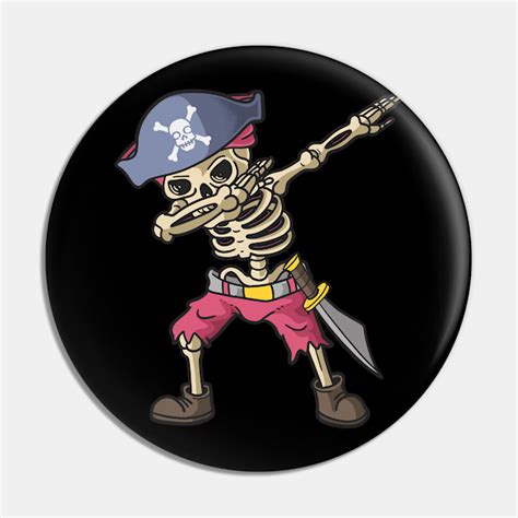 Dabbing Skeleton Halloween Pirate Dabbing Halloween Pin TeePublic