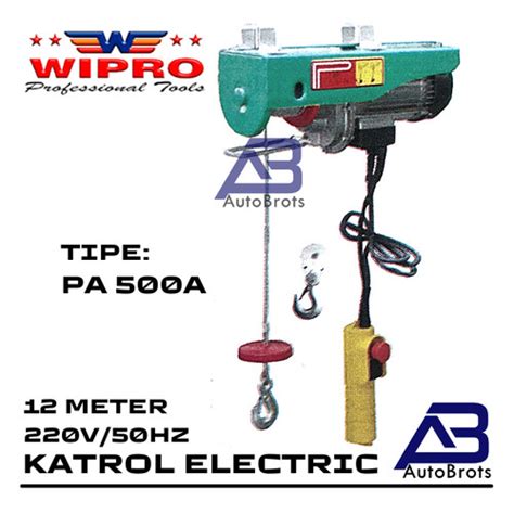 Jual WIPRO Katrol Listrik Max 500 Kg Electric Hoist 12 Meter HEAVY