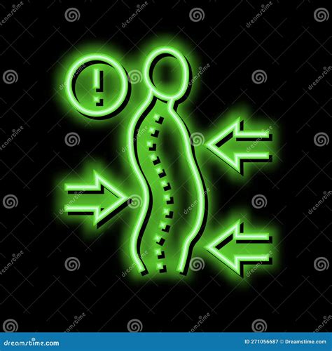 Scoliosis Disease Neon Glow Icon Illustration Stock Vector