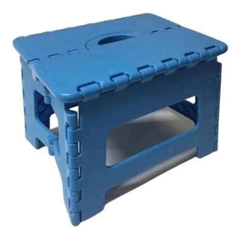 Banqueta Banco Dobrável Banquinho De Plástico Até 110 Kg Azul Home