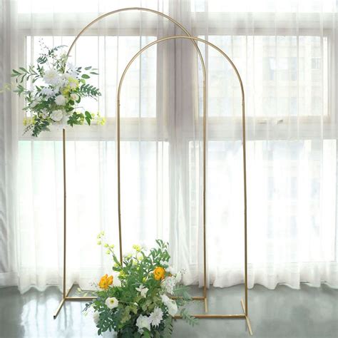 6ft Gold Metal Wedding Arch Chiara Backdrop Stand Floral Display Frame