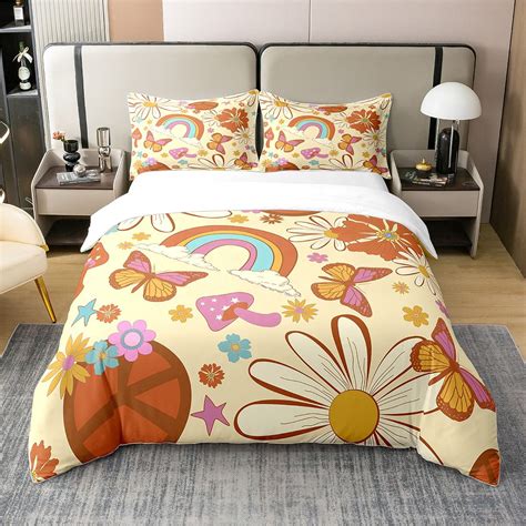 Yst Groovy Flower Queen 100 Cotton Duvet Cover 60s 70s Hippie Flower