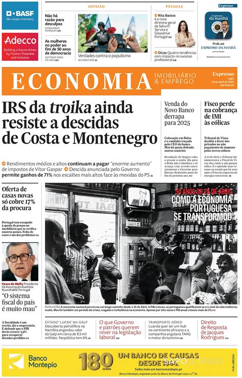 Expresso Economia 25 abr 2024 Jornais e Revistas SAPO pt Última