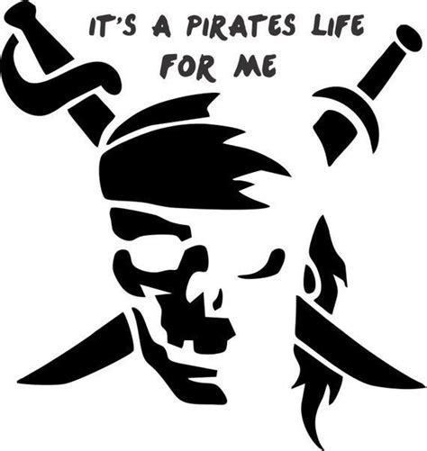 Pirate Decal Its A Pirates Life For Me Vinyl Pirate Skull Car Decal