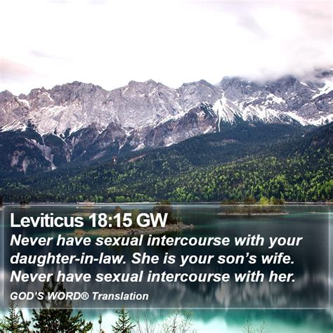 Leviticus 18 15 Gw Never Have Sexual Intercourse With Your