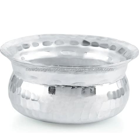 Aluminium Hammered Handi With Lid Biryani Rice Cooking Pot Tope Patila