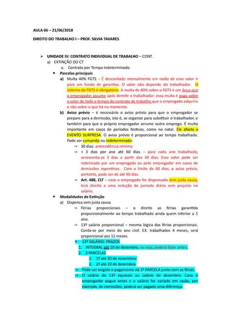 Aula Extin O Do Contrato Aula Direito Do