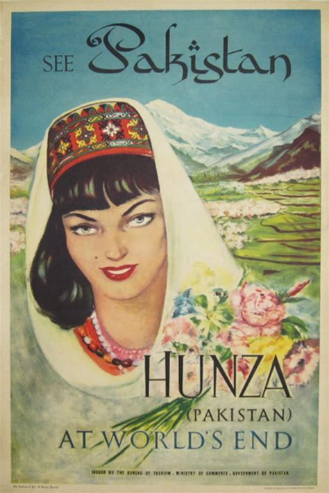 Vintage Travel Poster For Hunza Pakistan 1955 Rpakistan