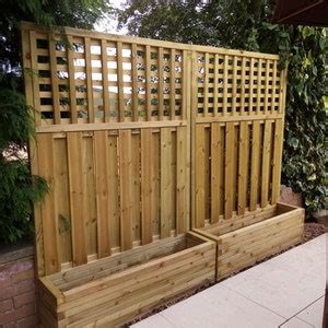 The Tetbury Trellis Planter Panel Privacy Screen Garden Trough Etsy