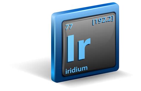 Iridium chemical element. Chemical symbol with atomic number and atomic ...