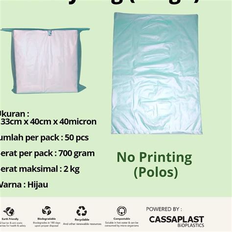 Jual Kantong Singkong Cassaplast Grocery Bag Large Ramah Lingkungan Eco