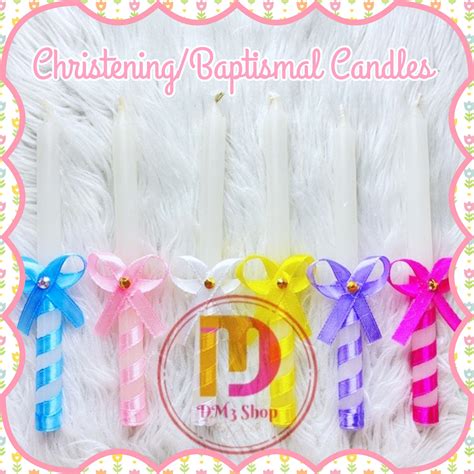 Dm3 Shop Christening Baptismal Candles With Rhinestone Pre Order Lazada Ph